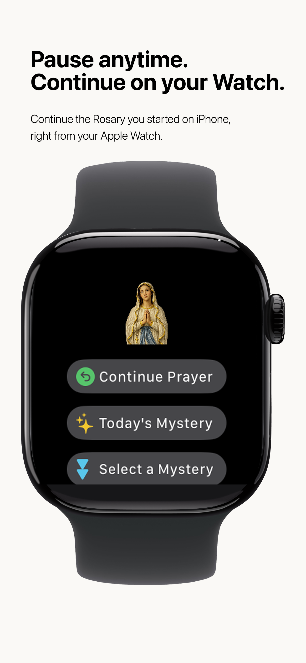 Continuing an iPhone Rosary on Apple Watch