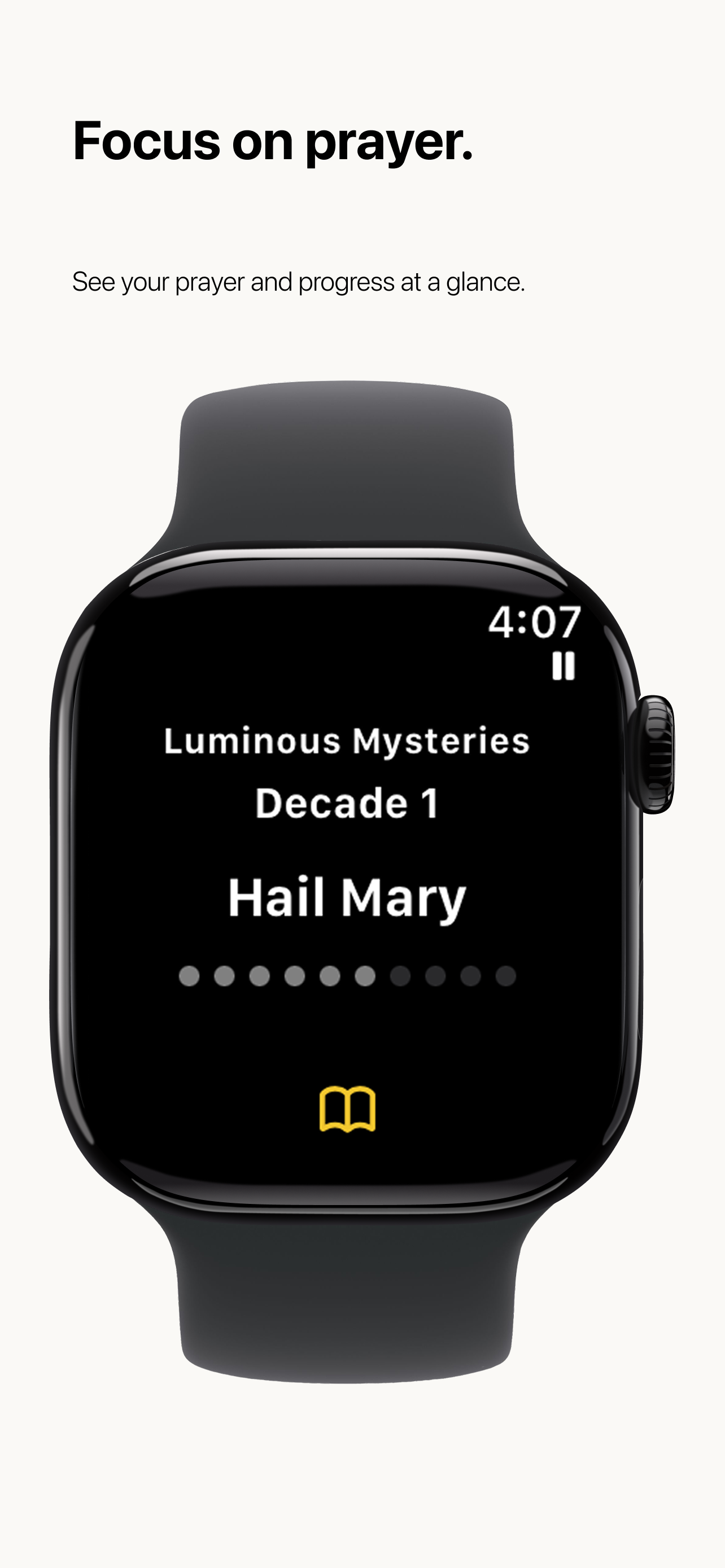 Viewing the current prayer step on Apple Watch
