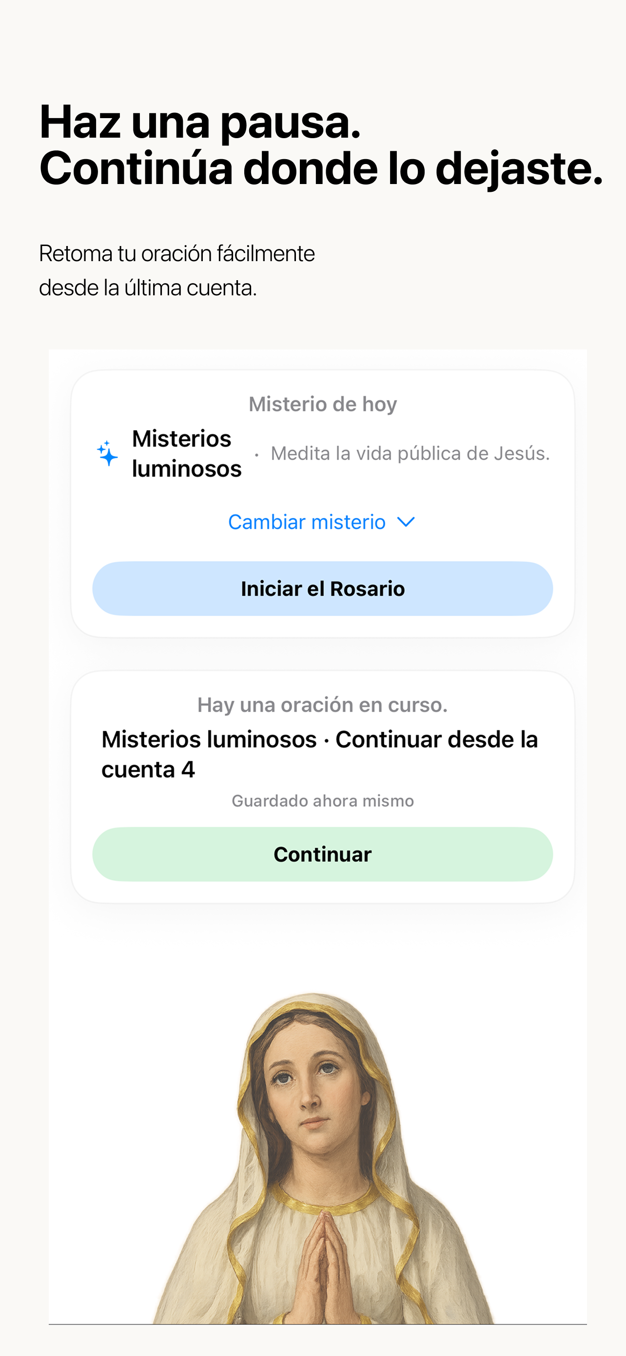 Continuación de un Rosario en curso