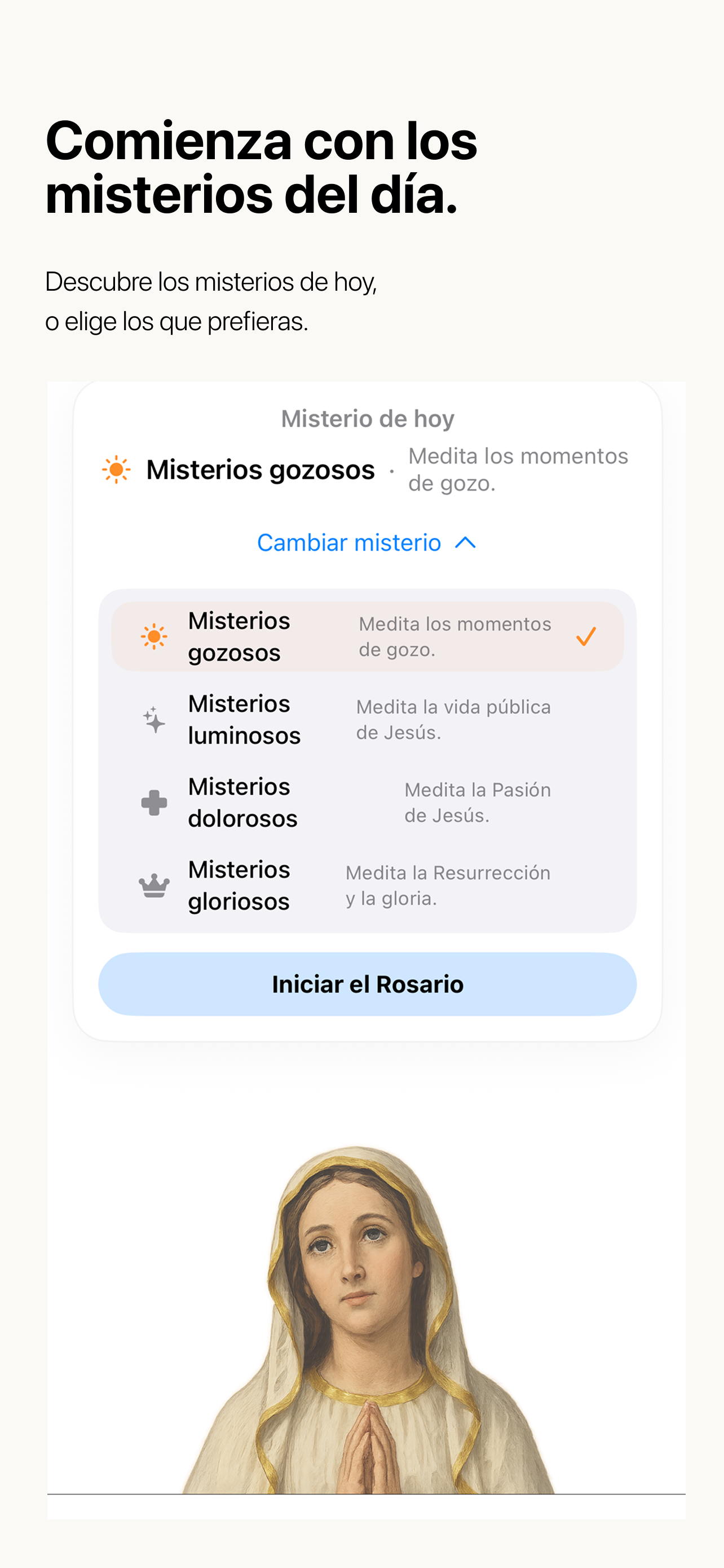 Selección del misterio de hoy en With Mary